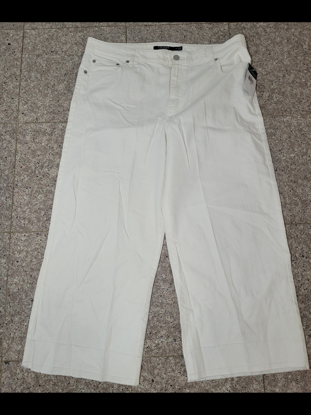 Ralph Lauren Women's White Wide Leg Denim Size 14